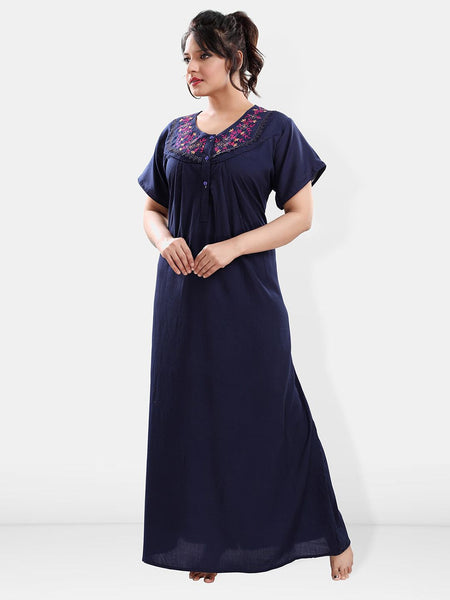 Be You Floral Embroidered Maxi Sweat Nightdress