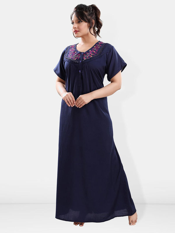 Be You Floral Embroidered Maxi Sweat Nightdress
