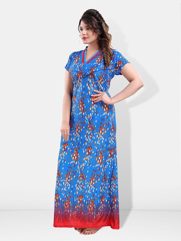 Be You Polka Dot Printed Satin Feeding & Maternity Nightdress