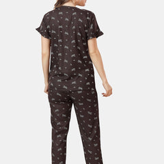 Be You Floral Printed Shirt And Pyjama Night Suit
