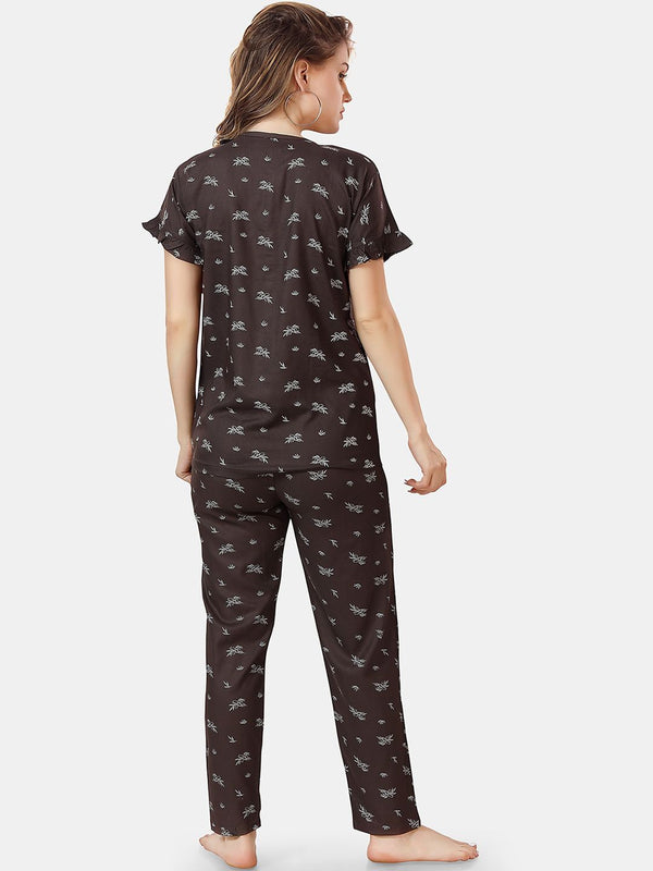 Be You Floral Printed Shirt And Pyjama Night Suit