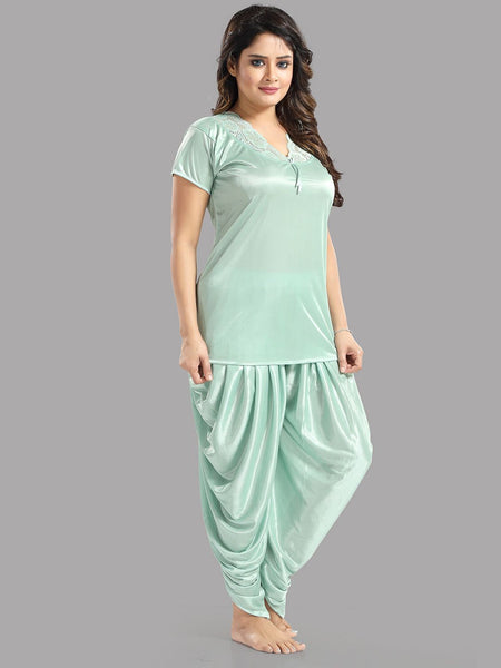 Be You Green Satin Maxi Shoulder Straps Nightdress