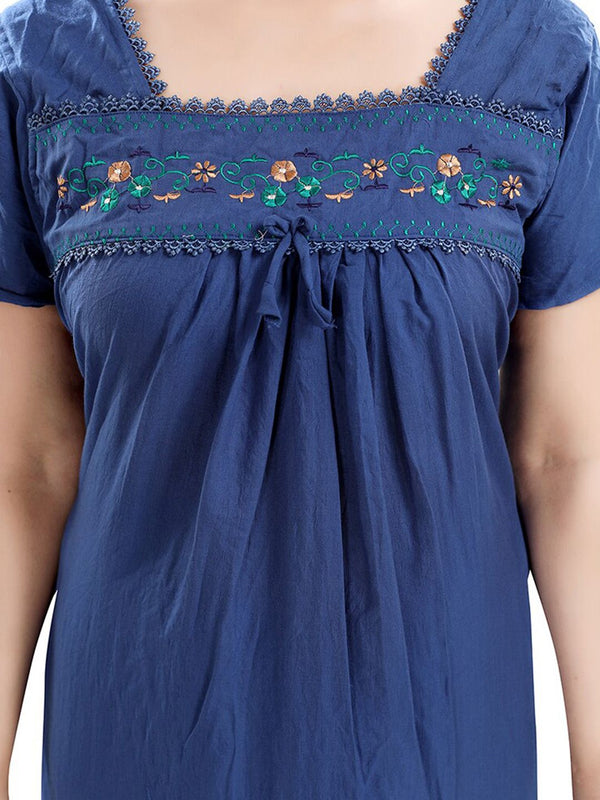 Be You Floral Embroidered Maxi Sweat Nightdress