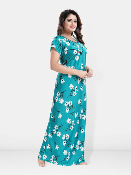 Be You Floral Printed Maxi Satin Maternity Nightdress