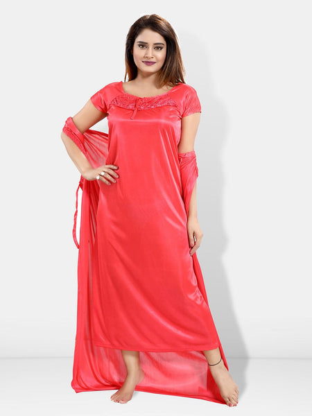 Be You 6 Pieces Satin Maxi Nightdress