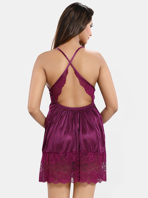 Be You Satin Baby Doll with High-Low