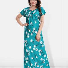 Be You Floral Printed Maxi Satin Maternity Nightdress