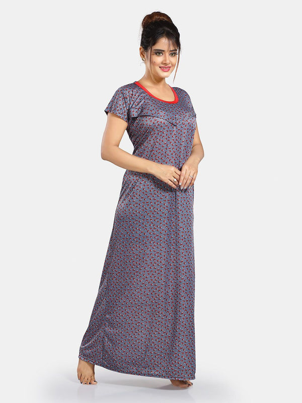 Be You Conversational Printed Maternity Satin Maxi Nightdress