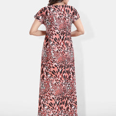 Be You Printed Satin V-Neck Maternity Maxi Nightdress