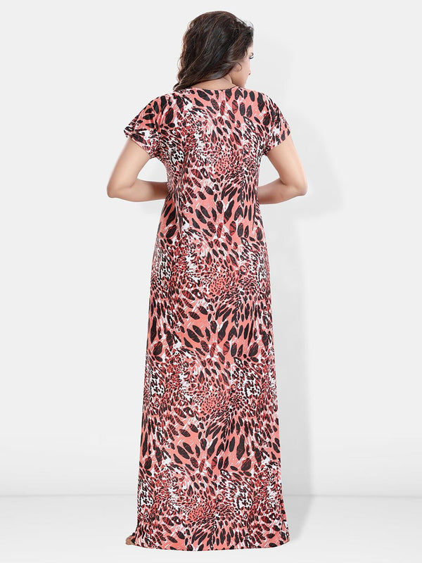 Be You Printed Satin V-Neck Maternity Maxi Nightdress