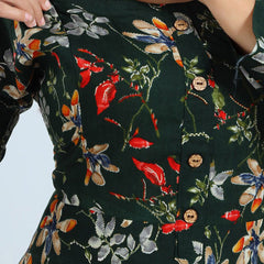 Be You Floral Printed Round Neck Maternity Straight Kurta