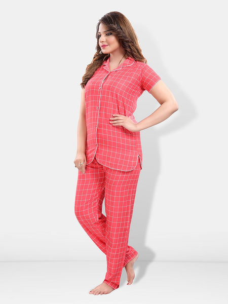 Be You Women Checked Night suit