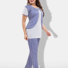 Be You Striped Satin Night Suit