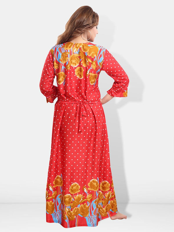 Be You Floral Printed Satin Maxi Nightdress