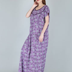 Be You Women Printed Maternity Maxi Nightdress