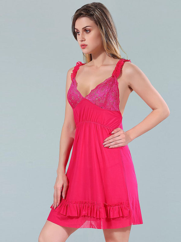 Be You Pink & Red Net Baby Doll