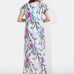 Be You Floral Printed Maxi Satin Maternity Nightdress