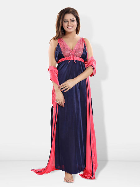 Be You Satin Maxi Wrap Nightdress With Robe