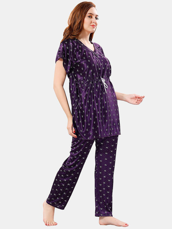 Be You Conversational Printed Satin Night Suit