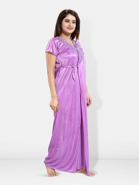 Be You Pack Of 6 V-Neck Satin Maxi Wrap Nightdress