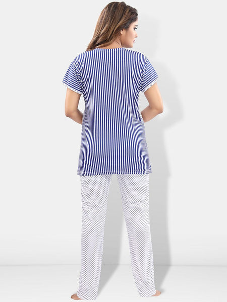 Be You Striped Satin Night Suit