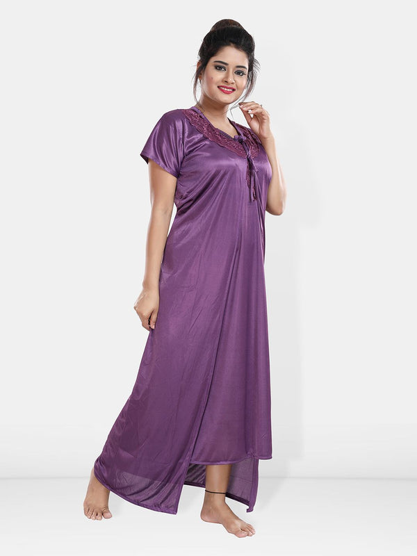 Be You Maxi Satin Wrap Nightdress With Robe