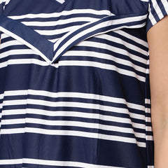 Be You Blue Striped Nursing / Feeding Maxi Nightdress