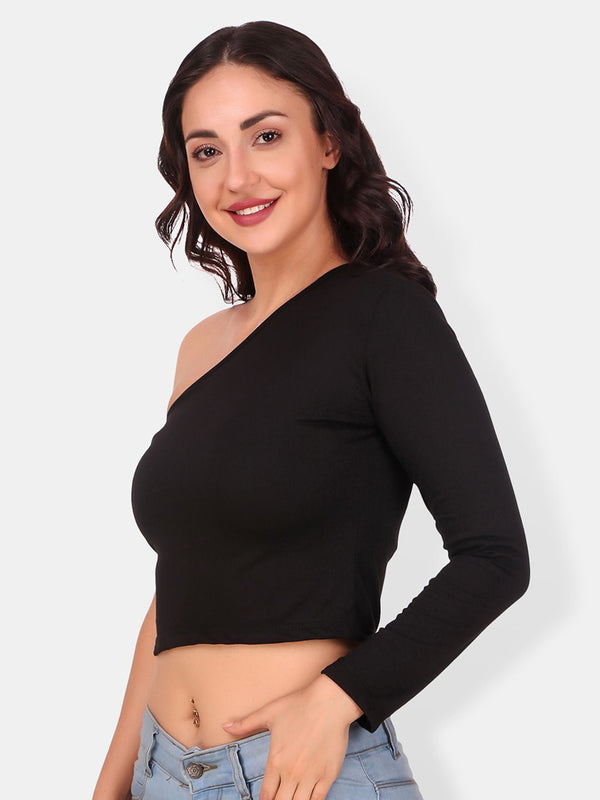 Be You One Shoulder Cotton Crop Top