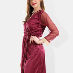 Be You Shoulder Straps Nightdress With Robe & Briefs