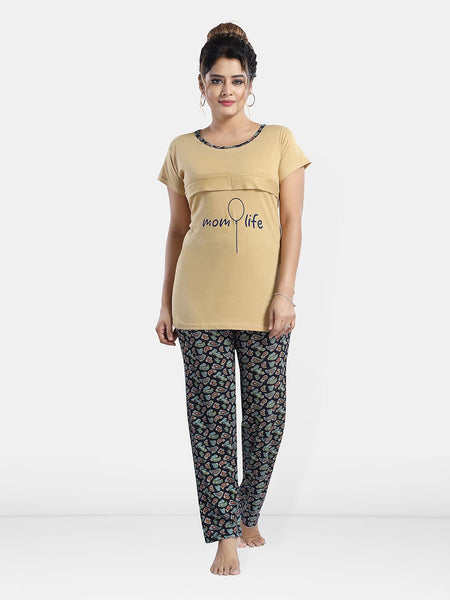 Be You Ethnic Motifs Printed Maternity Night Suit