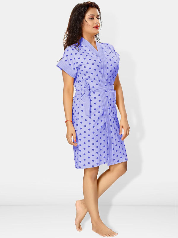 Be You Women Printed Cotton Anti-bacterial Super Soft Bath Robe With Belt