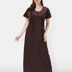 Be You Floral Embroidered Maxi Nightdress