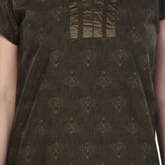 Be You Green Printed Maxi Nightdress