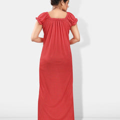 Be You Polka Dots Printed Square Neck Satin Maxi Nightdress