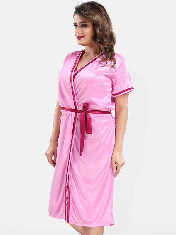Be You Satin Wrap Nightdress With Robe