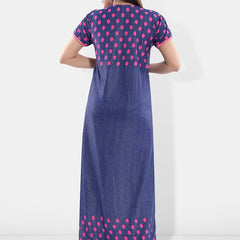 Be You Polka Dots Printed V-Neck Satin Maternity Maxi Nightdress
