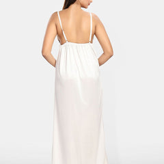 Be You Women Satin Nighty with Robe Nightdress