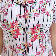 Be You Floral Printed Lapel Collar Night Suit