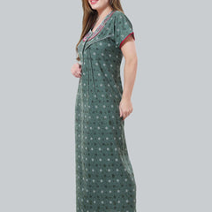 Be You Green Embroidered Maxi Nightdress