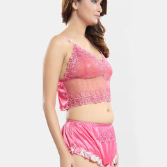 Be You Self Design Satin Top & Shorts