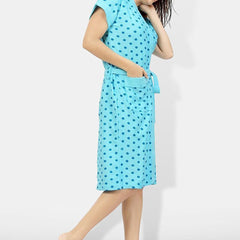 Be You Women Printed Cotton Anti-bacterial Super Soft Bath Robe With Belt