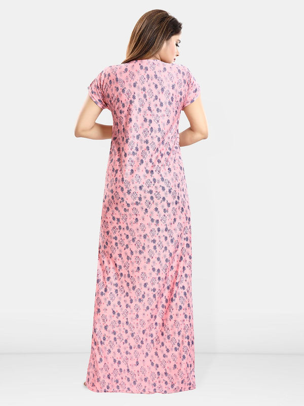 Be You Printed Satin Maternity Maxi Nightdress