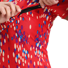 Be You Polka Dots Printed Satin Maxi Feeding & Maternity Nightdress