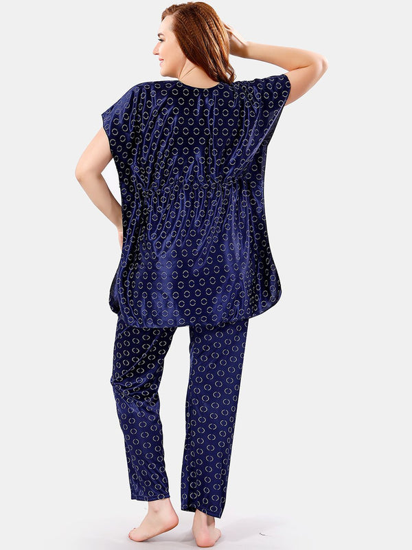 Be You Geometric Printed Satin Night Suit