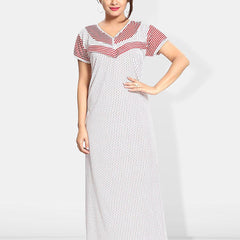 Be You Printed Maternity Satin Maxi Nightdress