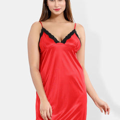 Be You Shoulder Straps Satin Nightdress With Robe