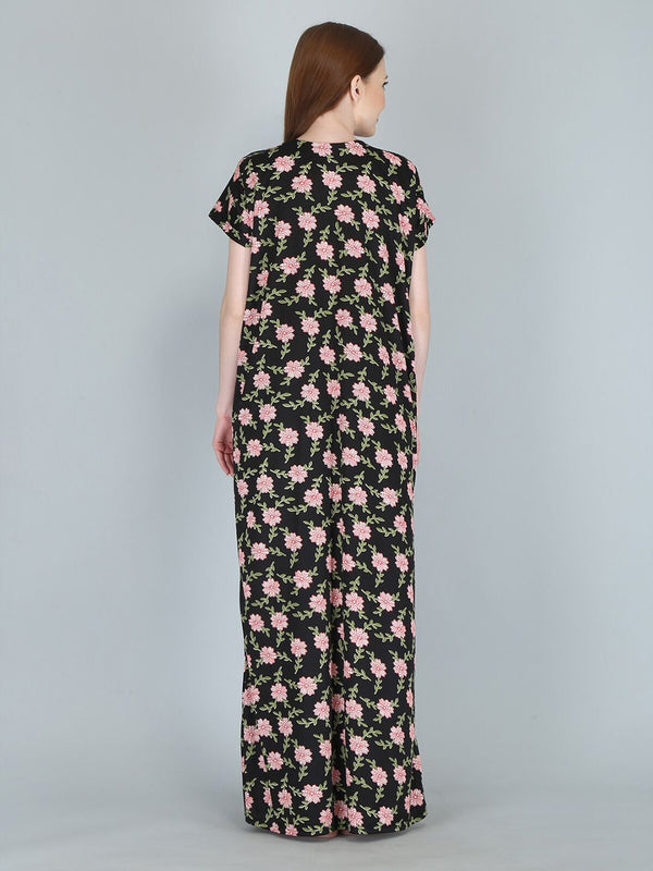 Be You Women Printed Maternity Maxi Nightdress
