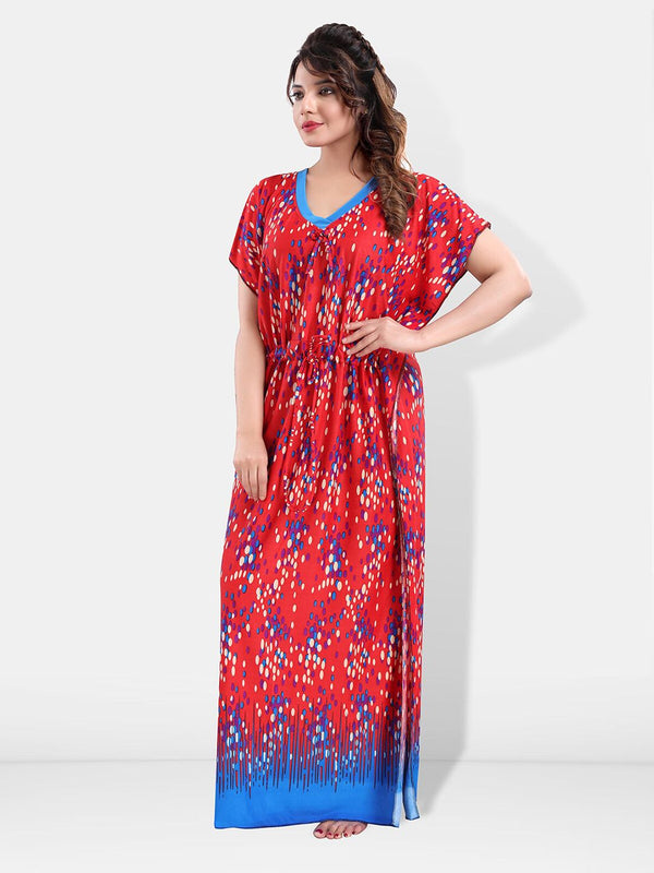 Be You Printed Satin Maxi Kaftan Nightdress