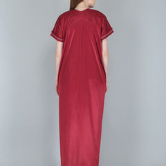 Be You Maroon Maxi Nightdress