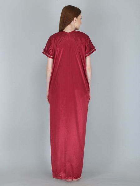 Be You Maroon Maxi Nightdress